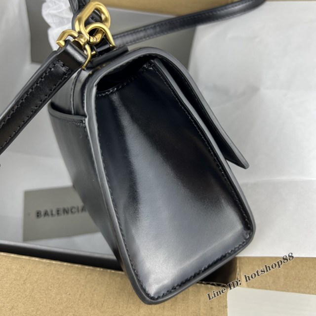 Balenciaga專櫃爆款平紋黑色金扣Hourglass沙漏包 巴黎世家頂級原單手提肩背包 fyj1212